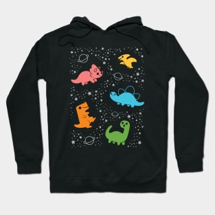 Cute Space Dinosaurs Rainbow Hoodie